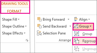 word for mac border around grouped objects